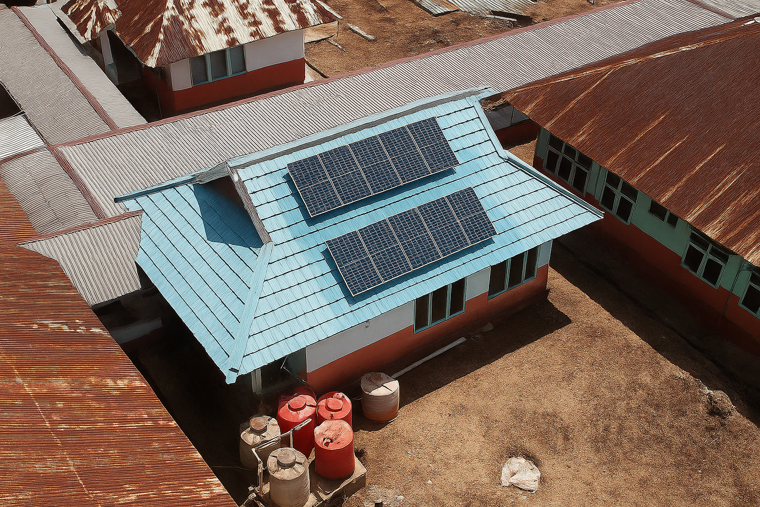 Community clinic with solar roof in coastal village
